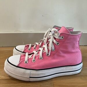 Pink converse platform/ hardly worn/ great condition/